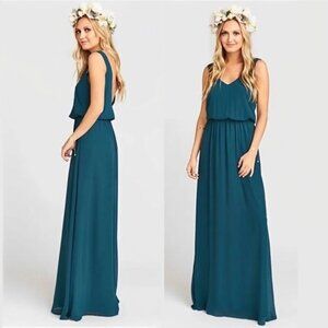NEW Show Me Your Mumu Kendall Maxi Bridesmaid Dress Deep Jade Size M